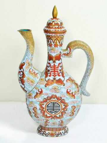 七宝焼 豪華な水差し